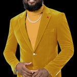 Circinus Collection: Mustard Solid Velvet Blazer