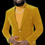 Circinus Collection: Mustard Solid Velvet Blazer