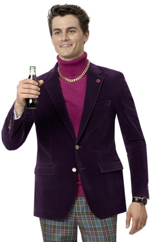 Plum Solid Velvet Blazer J134