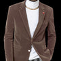 Circinus Collection: Taupe Solid Velvet Blazer J134