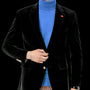 Circinus Collection: Black Solid Velvet Blazer J134