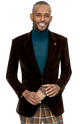 Circinus Collection: Brown Solid Velvet Blazer