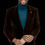 Circinus Collection: Brown Solid Velvet Blazer