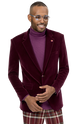 Circinus Collection: Burgundy Solid Velvet Blazer