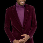 Circinus Collection: Burgundy Solid Velvet Blazer