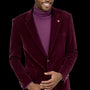 Circinus Collection: Burgundy Solid Velvet Blazer