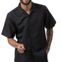 Tone On Tone Black Walking Suit 2 Piece Horizontal Stripe Short Sleeve Set 2222