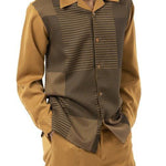 Montique Mustard 2 Piece Striped Detail Long Sleeve Walking Suit - FINAL SALE 2X42