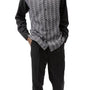 Montique Black 2 Piece Chevron Pattern Long Sleeve Walking Suit 2177