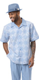 Montique Carolina Argyle Pattern Walking Suit 2 Piece Short Sleeve Set 2216