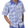 Notch Collection: Montique Royal Argyle Pattern Walking Suit 2 Piece Short Sleeve Set