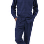 Montique Slate Navy Tone On Tone 2 Piece Long Sleeve Walking Suit Set 2290