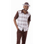 Kelt Collection: Brown Plaid Walking Suit 2 Piece Short Sleeve Set
