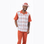 Kelt Collection: Papaya Plaid Walking Suit 2 Piece Short Sleeve Set