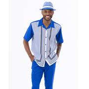 Cobalt 2 Piece Symmetry Pattern Regular Fit Walking Suit