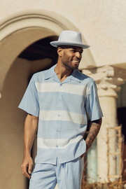 Carolina 2 Piece Horizontal Stripe Regular Fit Walking Suit by Montique