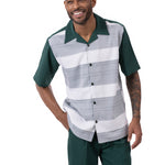 Photon Collection: Emerald Horizontal Stripes Design 2 Piece Walking Suit