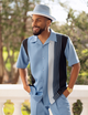 Tidal Togs Collection: Montique Carolina Vertical Stripes Walking Suit 2 Piece Short Sleeve Set 2322