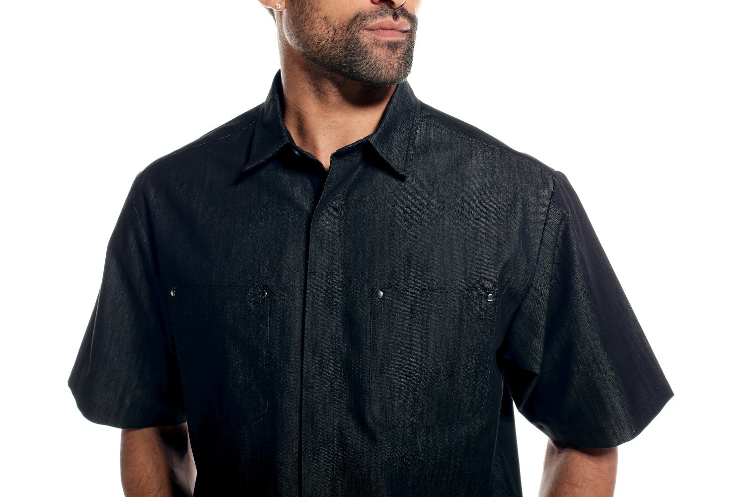 Solid Black Denim Suit