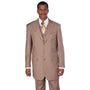 Tan 3 Piece Pinstripe Fashion Suit