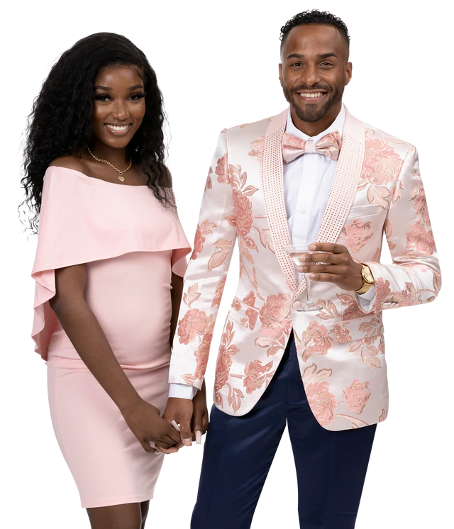 Pink Floral Print Fashion Blazer J137