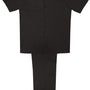 Solid Black 2 Piece Basic Linen Short Sleeve Set
