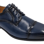 Men’s Navy Cap-Toe Lace Dress Shoes