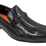 Black Patent Leather Loafer with Metal Accent