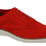 Red Casual Lace Wingtip Shoes