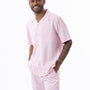 Classic Collection: Pink Walking Suit 2 Piece Solid Color Short Sleeve Set 696