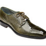 Belvedere Luxurious Ostrich Cap Toe Shoes for Men in Olive -Batta