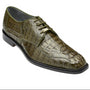 Men's Genuine Hornback Caiman Dress Shoe in Olive- Chapo.