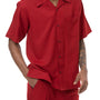 Classic Collection: Cranberry Walking Suit 2 Piece Solid Color Short Sleeve Set 696
