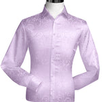Lavender Tone On Tone Long Sleeve Floral Dress Shirt - FINAL SALE