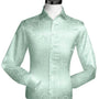 Mint Tone On Tone Long Sleeve Floral Dress Shirt - FINAL SALE