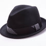 Montique Men's Black Fedora Stingy Brim Felt Hat H1634