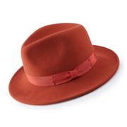 Cognac Wool Felt Wide Brim Fedora Hat by Montique