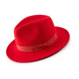 Smartify Collection: Montique Red Color 2 1/2 Inch Wide Brim Wool Felt Hat