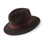 Smartify Collection: Montique Brown Color 2 1/2 Inch Wide Brim Wool Felt Hat