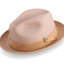 Cosmic Collection: Tan Braided Tone On Tone Stingy Brim Pinch Fedora Hat