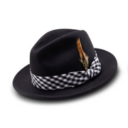 Black Pinch Crown Felt Hat 2 1/4 Inch Brim by Montique