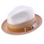 Urbaneer Collection: Two Tone Braided Stingy Brim Pinch Fedora Hat in Gold