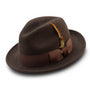 Diamondeo Collection: Montique Men's Brown Snap Brim Crushable Wool Felt Fedora Hat