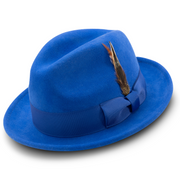 Royal 2" Snap Brim Crushable Wool Felt Pinch Crown Fedora Hat by Montique