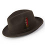 Eclipelle Collection: Montique Brown Small Felt Band 2 ¼ Brim Wool Felt Dress Hat
