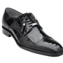 Belvedere Luxurious Ostrich Cap Toe Shoes for Men in Black - Batta
