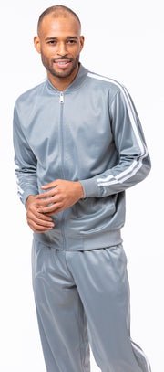 Montique Men's 2 Piece Sport Tracksuit in Silver JS26