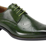 Knightly Knot Collection: Premium Green Leather Lace Dress Shoes