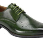 Knightly Knot Collection: Premium Green Leather Lace Dress Shoes