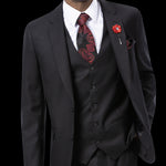 RegalRevel Collection: Black Three Piece Fashion Suit M18022